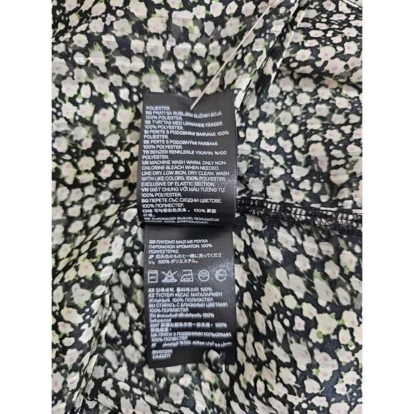 H&M ~Woman Size L~ Multicolor Floral Print Blouse Boho Sheer Long Sleeve NWOT. - Picture 10 of 10